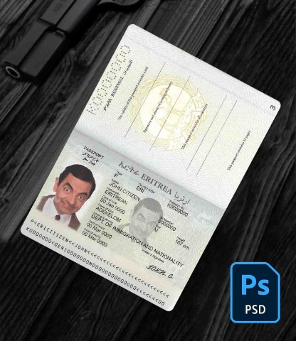 Eritrea passport PSD